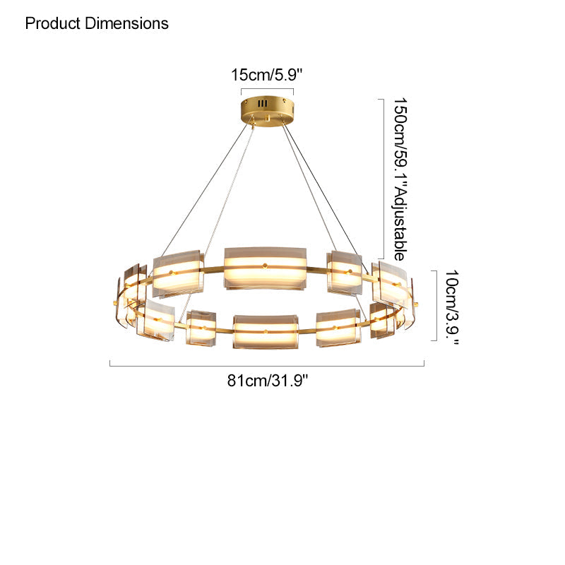 Diff Tiered Circles Glass Chandelier-DF2220