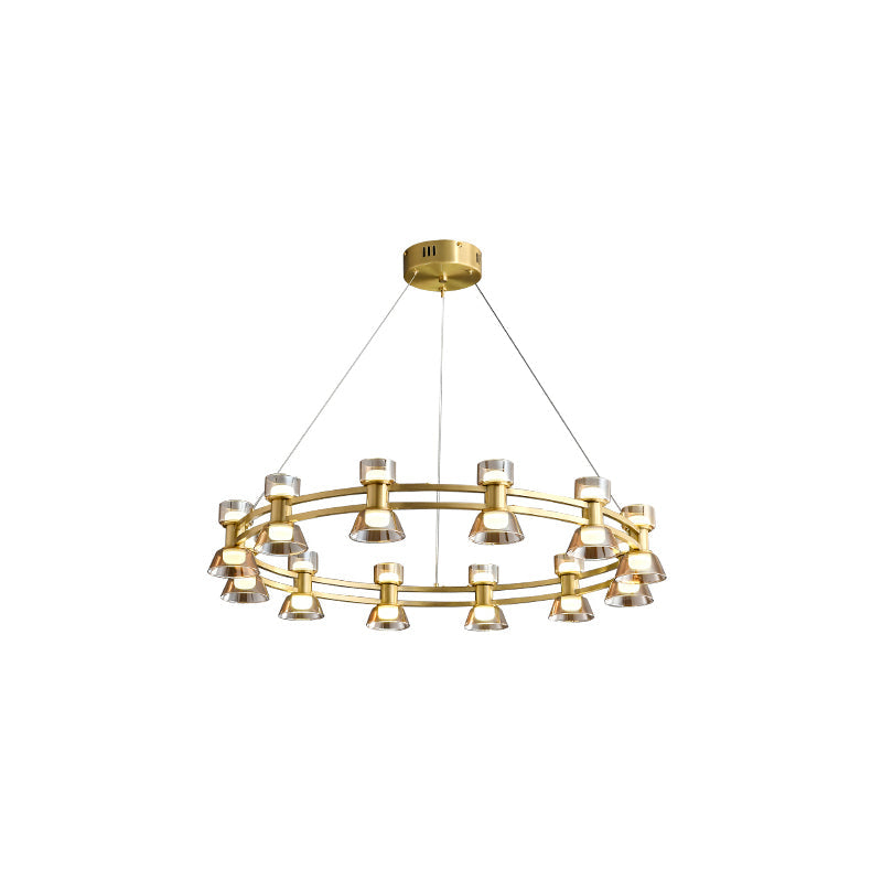 Diff Double Circular Brass Chandelier-DF2224