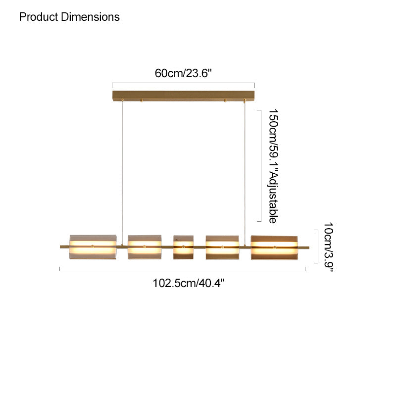 Diff Amber/Smoked Glass Linear Chandelier-DF2221