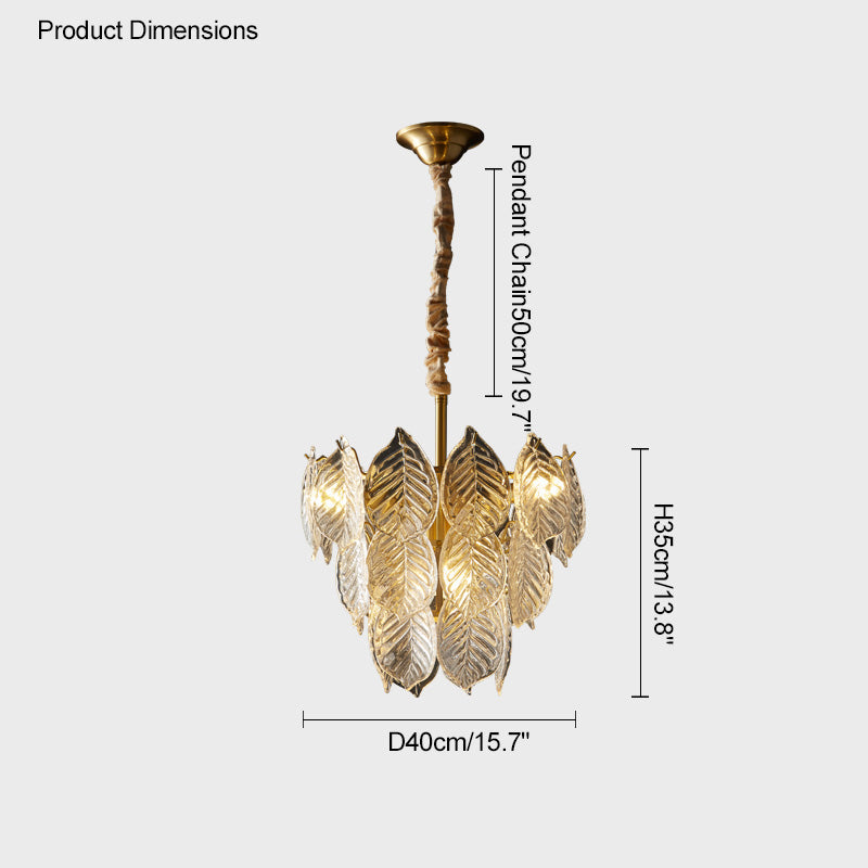 Diff Tiered Glass Leaf Chandelier-DF2209
