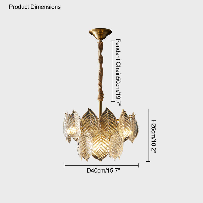 Diff Tiered Glass Leaf Chandelier-DF2209