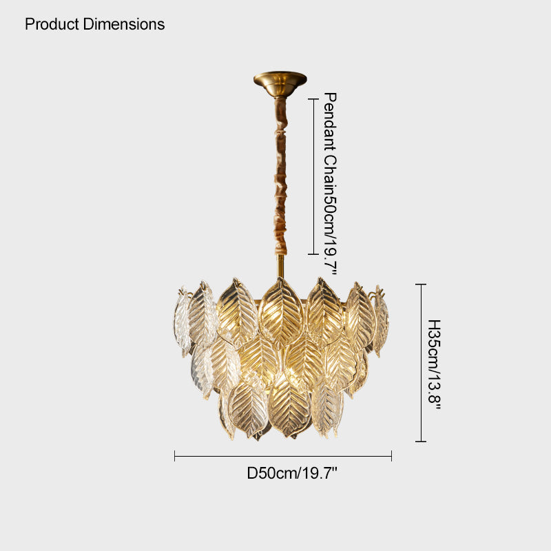 Diff Tiered Glass Leaf Chandelier-DF2209