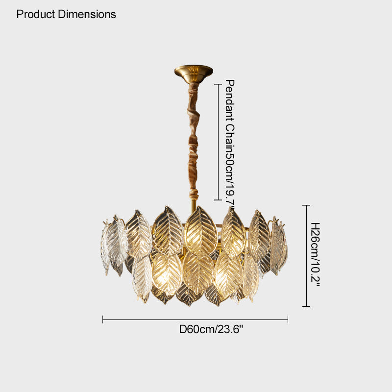 Diff Tiered Glass Leaf Chandelier-DF2209