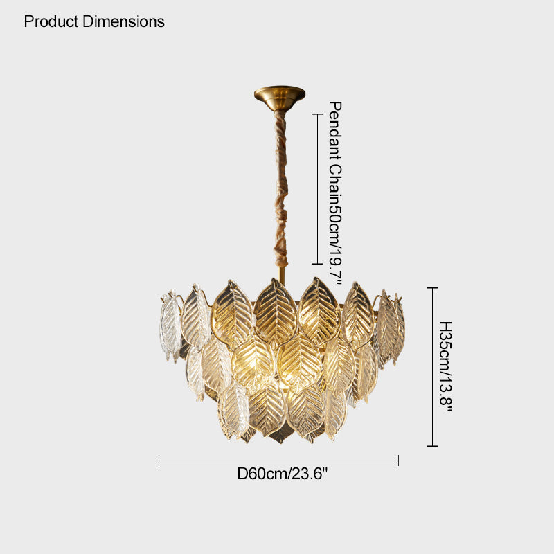Diff Tiered Glass Leaf Chandelier-DF2209
