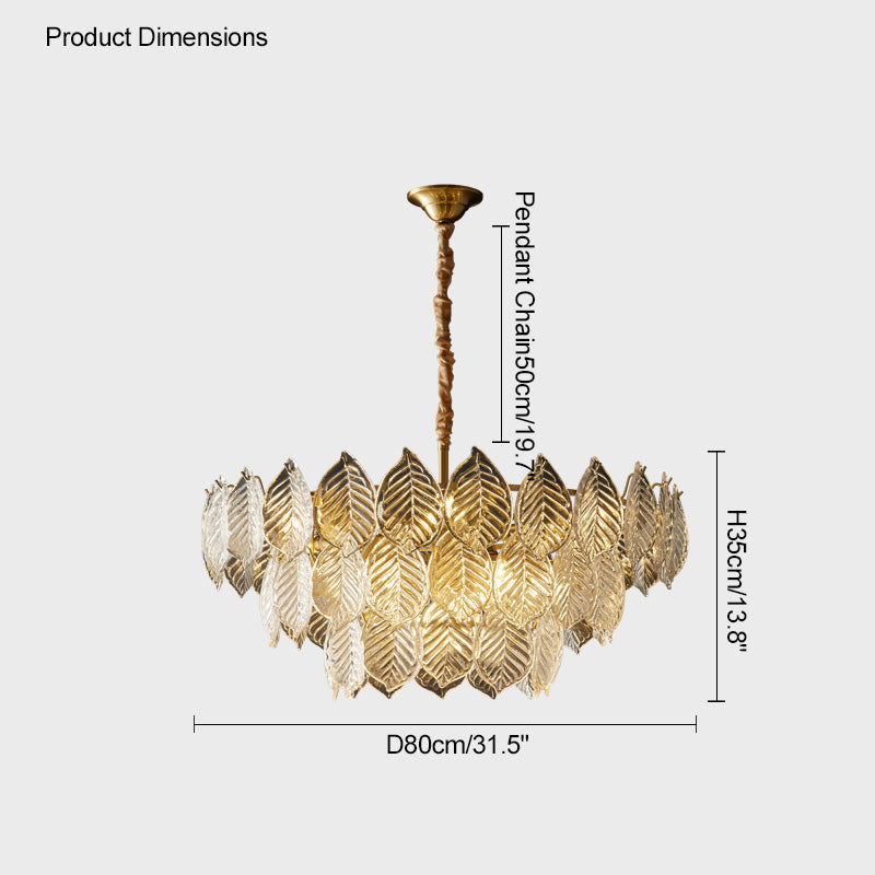 Diff Tiered Glass Leaf Chandelier-DF2209