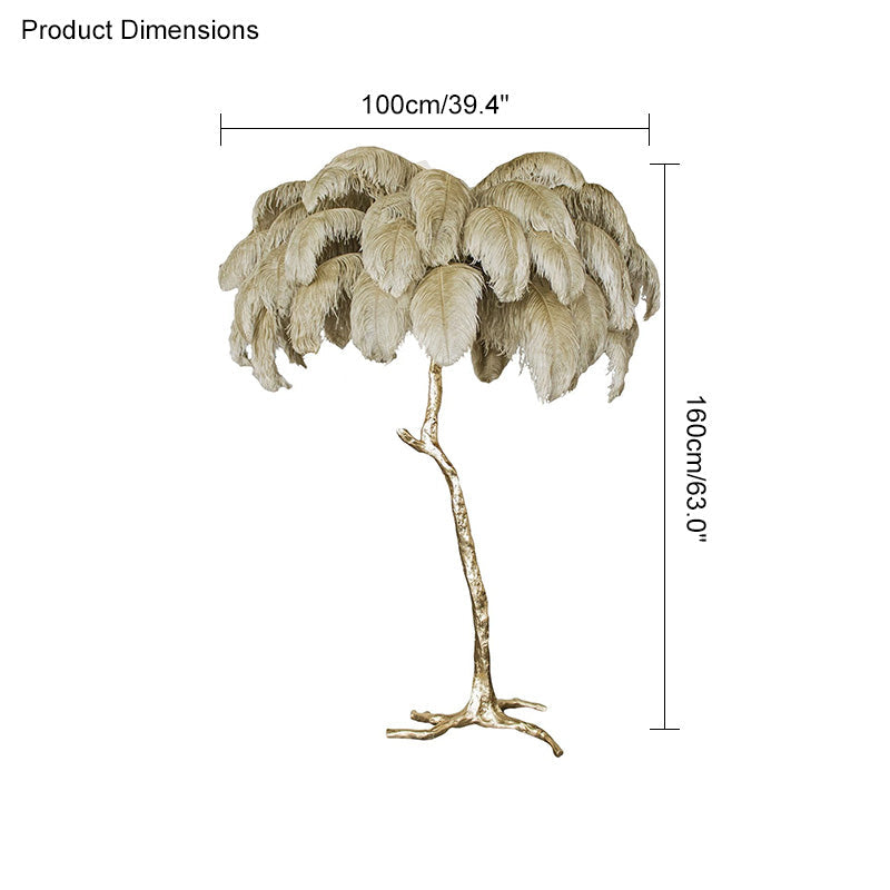 Diff Feather Palm Tree Floor Lamp-DF7000