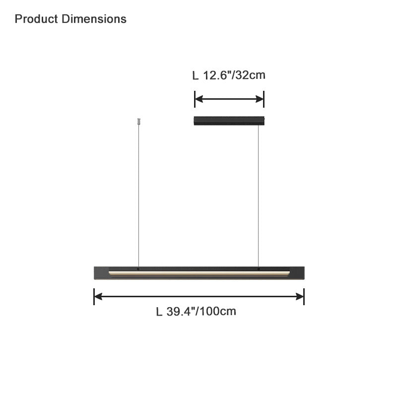 Diff Black Glass Linear Pendant-DF2309