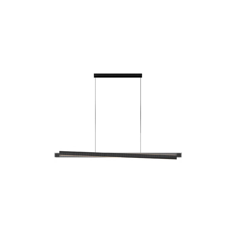 Diff Black Fluted Glass Linear Pendant Light-DF2310