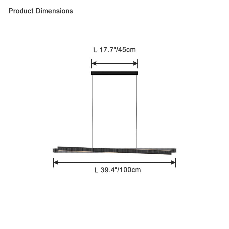 Diff Black Fluted Glass Linear Pendant Light-DF2310