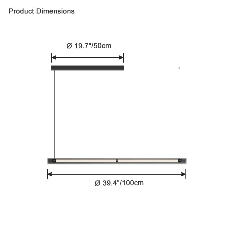 Diff Black Ribbed Glass Linear Pendant Light-DF2308