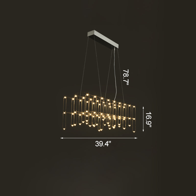 Diff Rectangular Sculptural Chandelier-DF2200