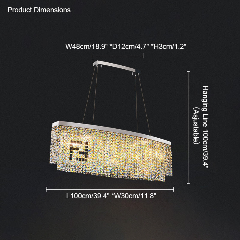 Diff 2-Tier Round/Rectangular Crystal Chandelier-DF2071