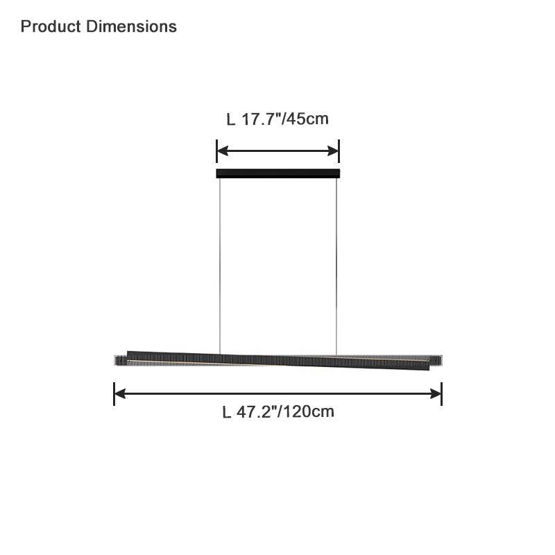 Diff Black Fluted Glass Linear Pendant Light-DF2310