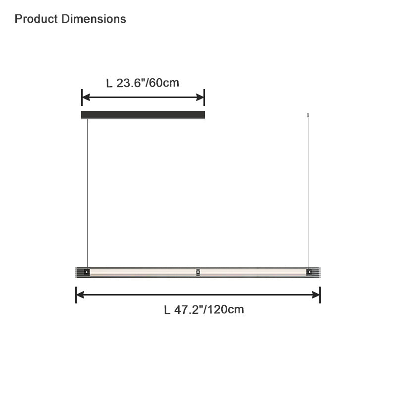 Diff Black Ribbed Glass Linear Pendant Light-DF2308