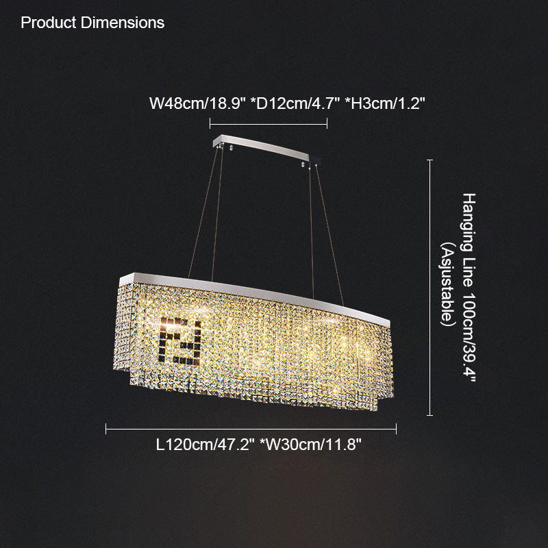 Diff 2-Tier Round/Rectangular Crystal Chandelier-DF2071