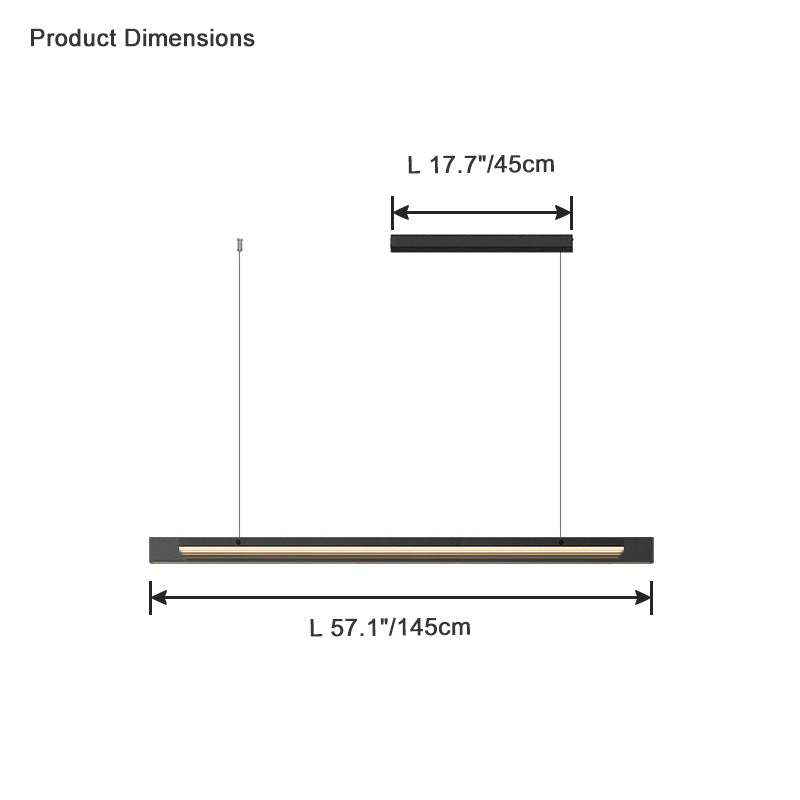 Diff Black Glass Linear Pendant-DF2309