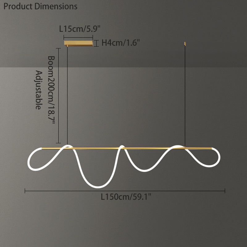 Diff Hose LED Linear/Circular Brass Chandelier-DF2059