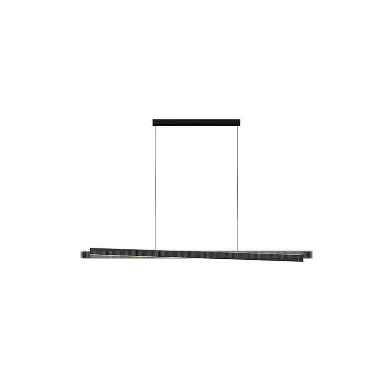 Diff Black Fluted Glass Linear Pendant Light-DF2310