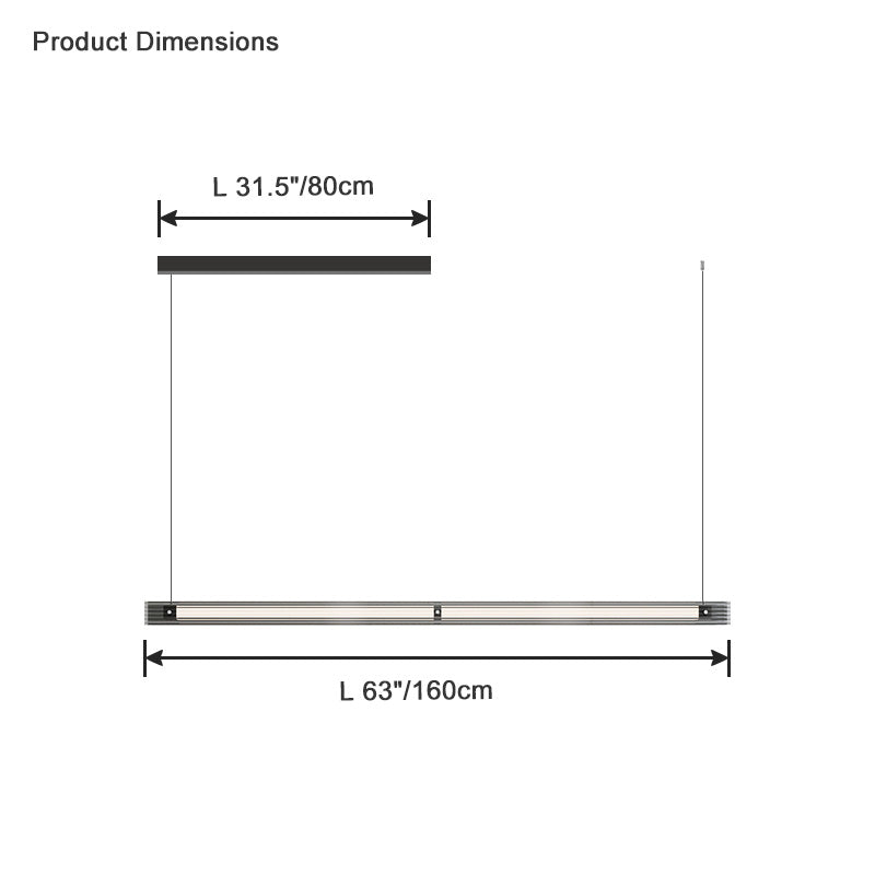 Diff Black Ribbed Glass Linear Pendant Light-DF2308