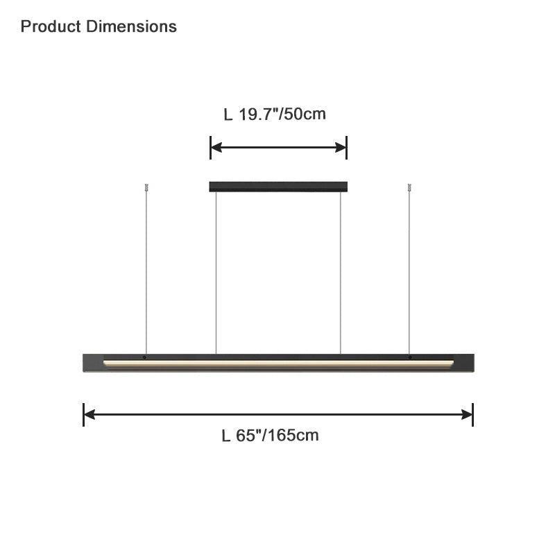 Diff Black Glass Linear Pendant-DF2309