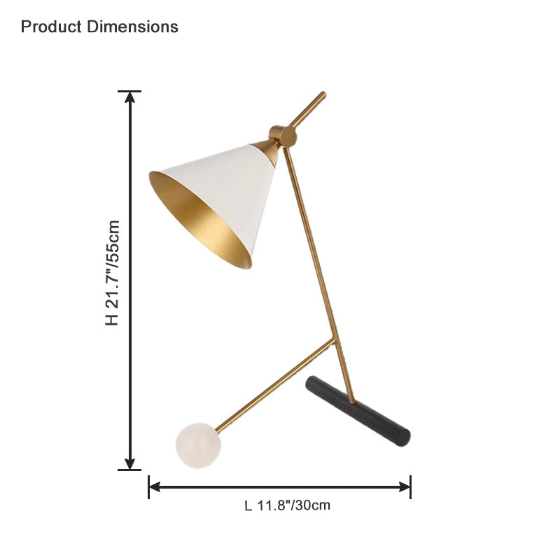 Diff Unique Cone Articulating Marble Desk Lamp-DF8031