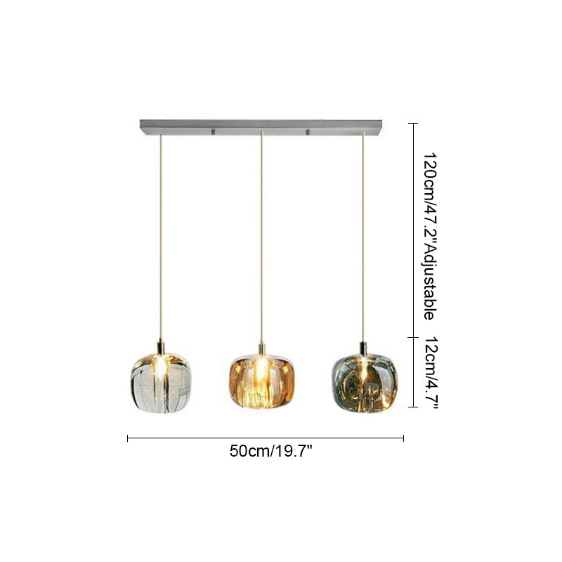 Diff Colored Glass Multi Pendant Chandelier-DF2111