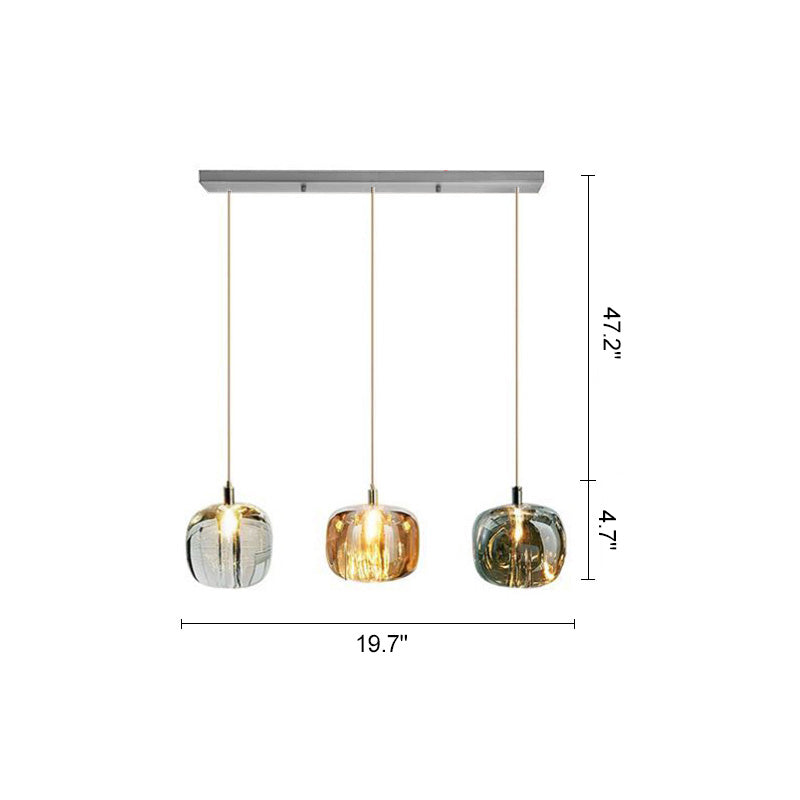 Diff Colored Glass Multi Pendant Chandelier-DF2111