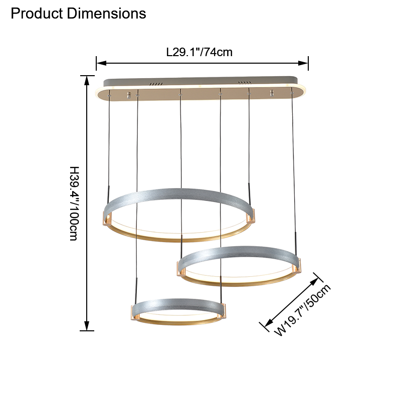 Diff Grey Circular Led Chandelier-DF2270