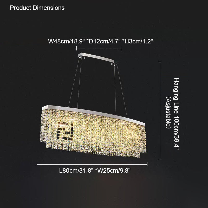Diff 2-Tier Round/Rectangular Crystal Chandelier-DF2071