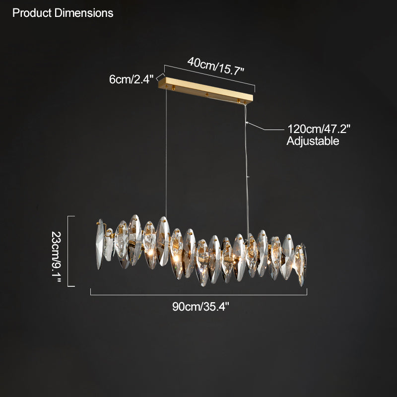 Diff Smoked Crystal Linear Chandelier-DF2188