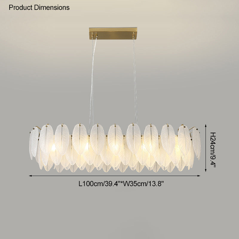Diff Frosted Glass Feather Chandelier-DF2196