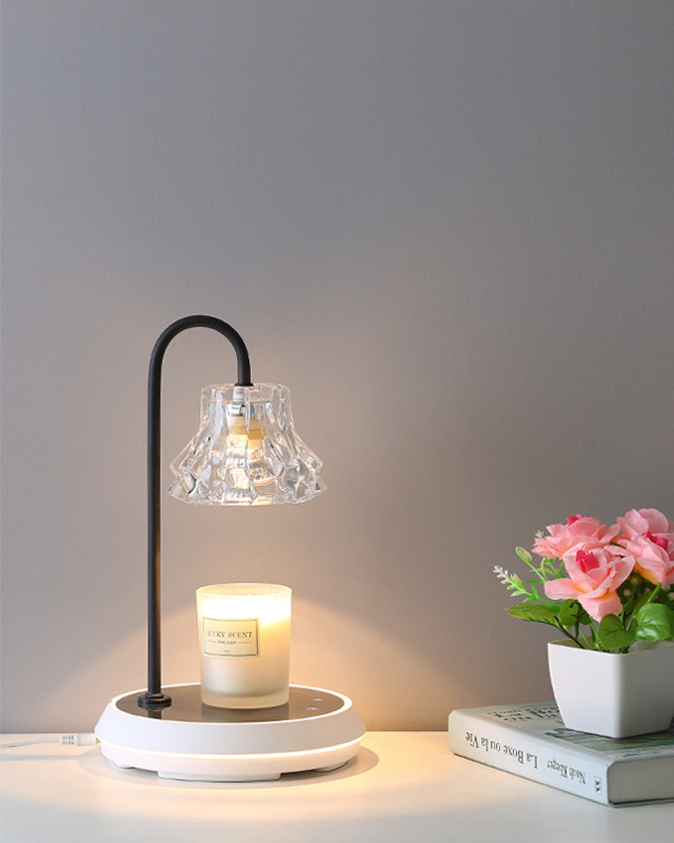Diff Dimmable Touch Small Glass Table Lamp with Wireless Charger-DF8046