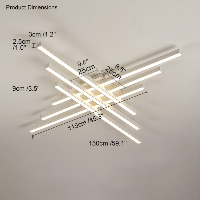 Diff Grid Integrated Led Flush Mount Ceiling Light-DF1004