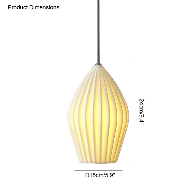 Diff Ribbed Ceramics Pendant Light-DF2132