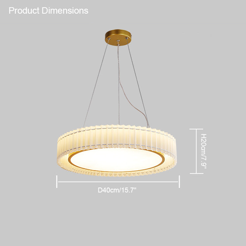 Diff Round Pleated Fabric Pendant Light-DF2050