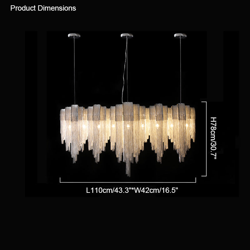 Diff Fringe Linear Dining Room Chandelier-DF2089