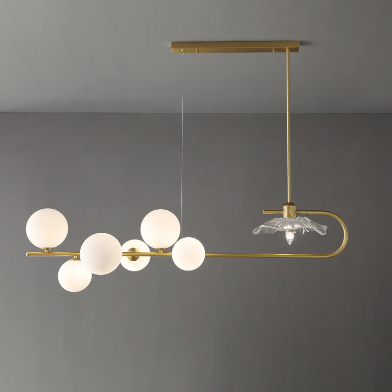 Diff Linear Glass Bubble Brass Chandelier-DF2252