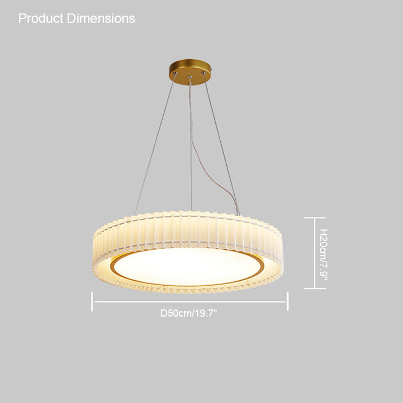 Diff Round Pleated Fabric Pendant Light-DF2050