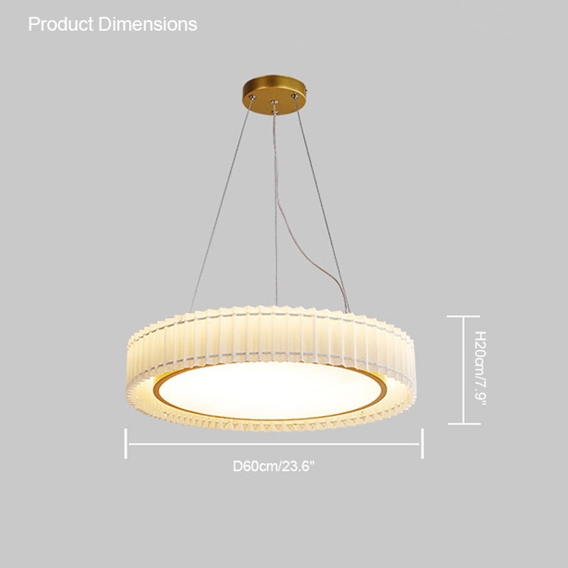 Diff Round Pleated Fabric Pendant Light-DF2050