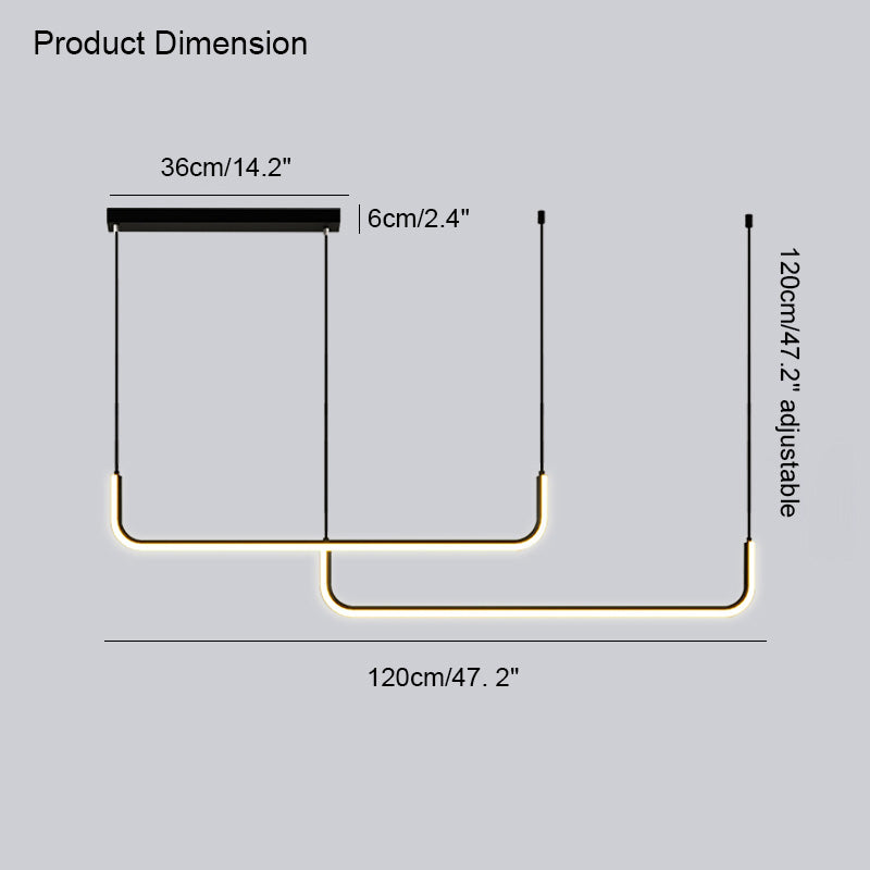 Diff Tube Linear Pendant Light-DF2001