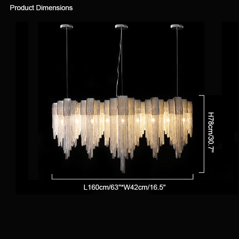 Diff Fringe Linear Dining Room Chandelier-DF2089