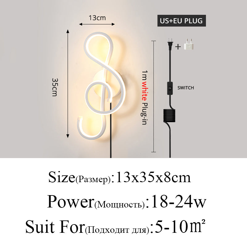 Diff Musical Note Sculptural Wall Sconce-DF6015