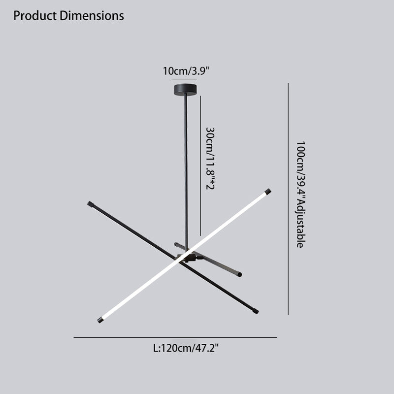 Diff 3 Light Rods LED Chandelier-DF2024