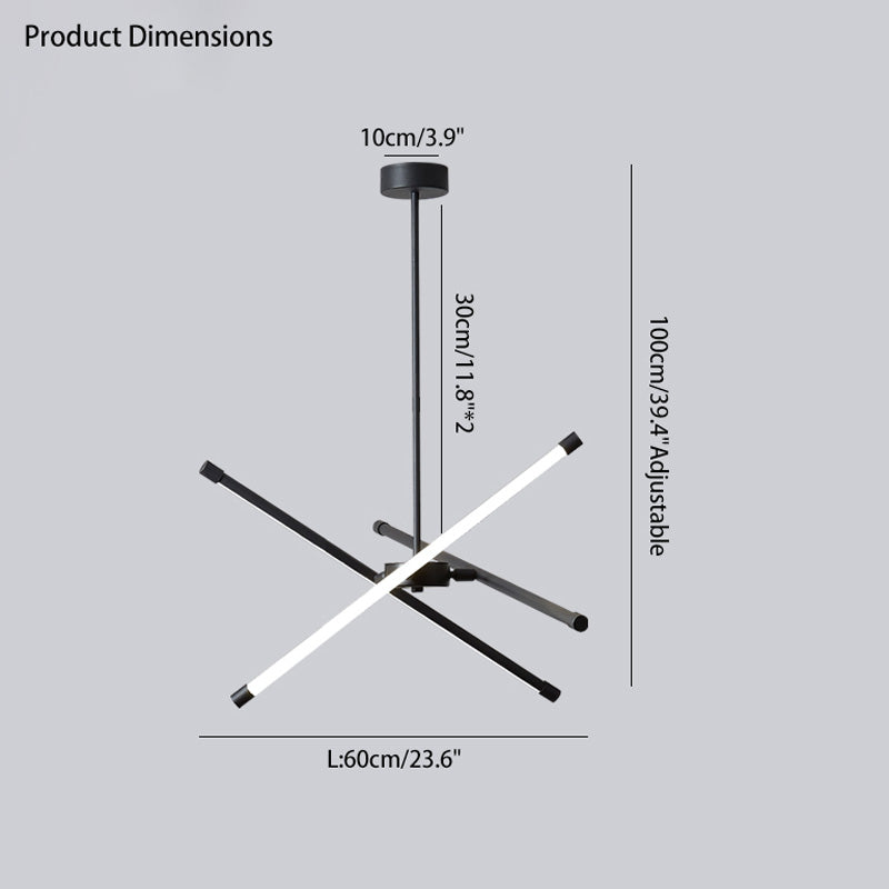 Diff 3 Light Rods LED Chandelier-DF2024