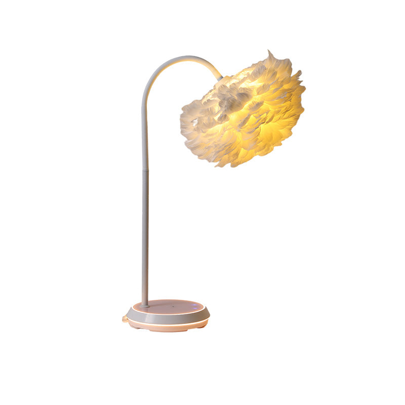 Diff Dimmable Flexible Feather Night Lamp with Wireless Charger-DF8045