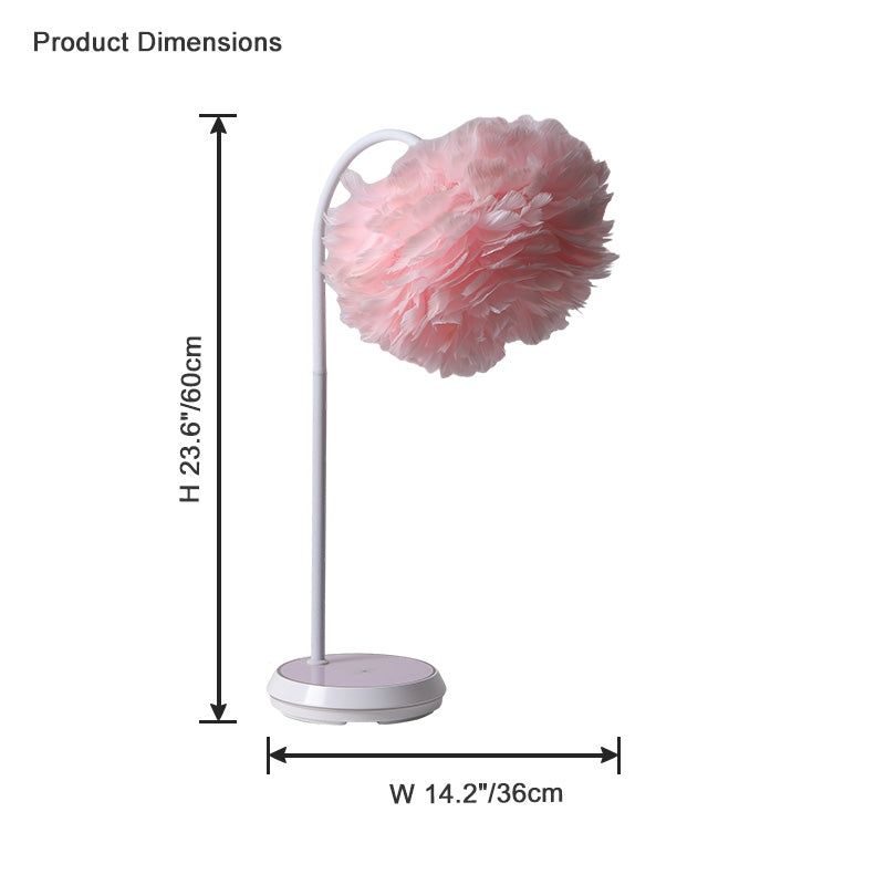 Diff Dimmable Flexible Feather Night Lamp with Wireless Charger-DF8045