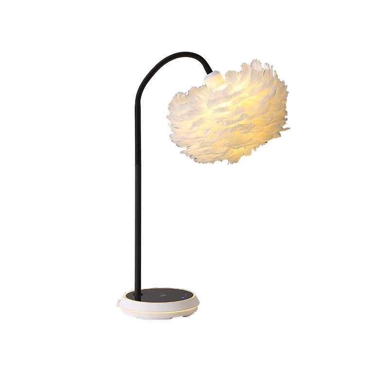 Diff Dimmable Flexible Feather Night Lamp with Wireless Charger-DF8045
