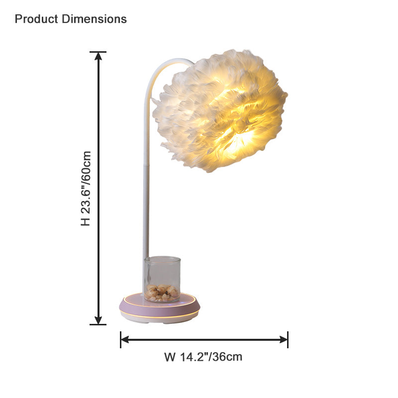 Diff Dimmable Flexible Feather Night Lamp with Wireless Charger-DF8045