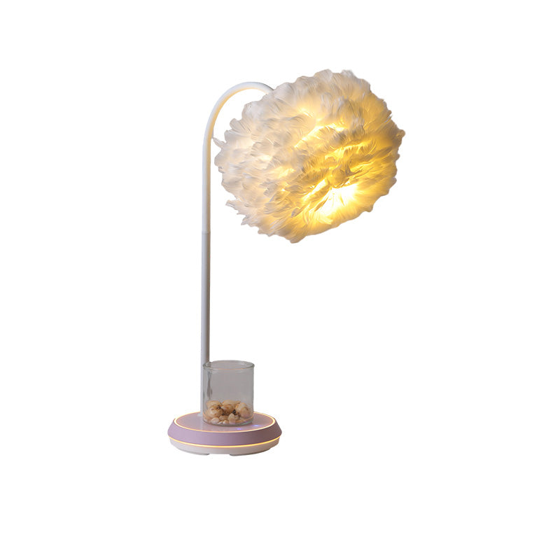 Diff Dimmable Flexible Feather Night Lamp with Wireless Charger-DF8045