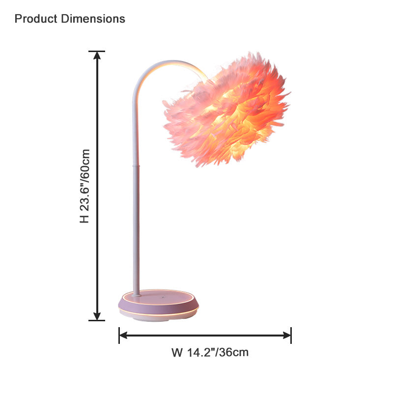 Diff Dimmable Flexible Feather Night Lamp with Wireless Charger-DF8045